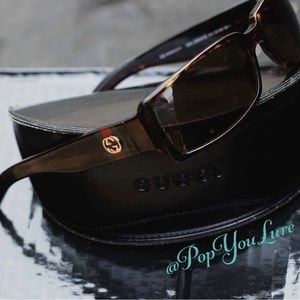 Gucci Dark Tortoise Men Sunglasses